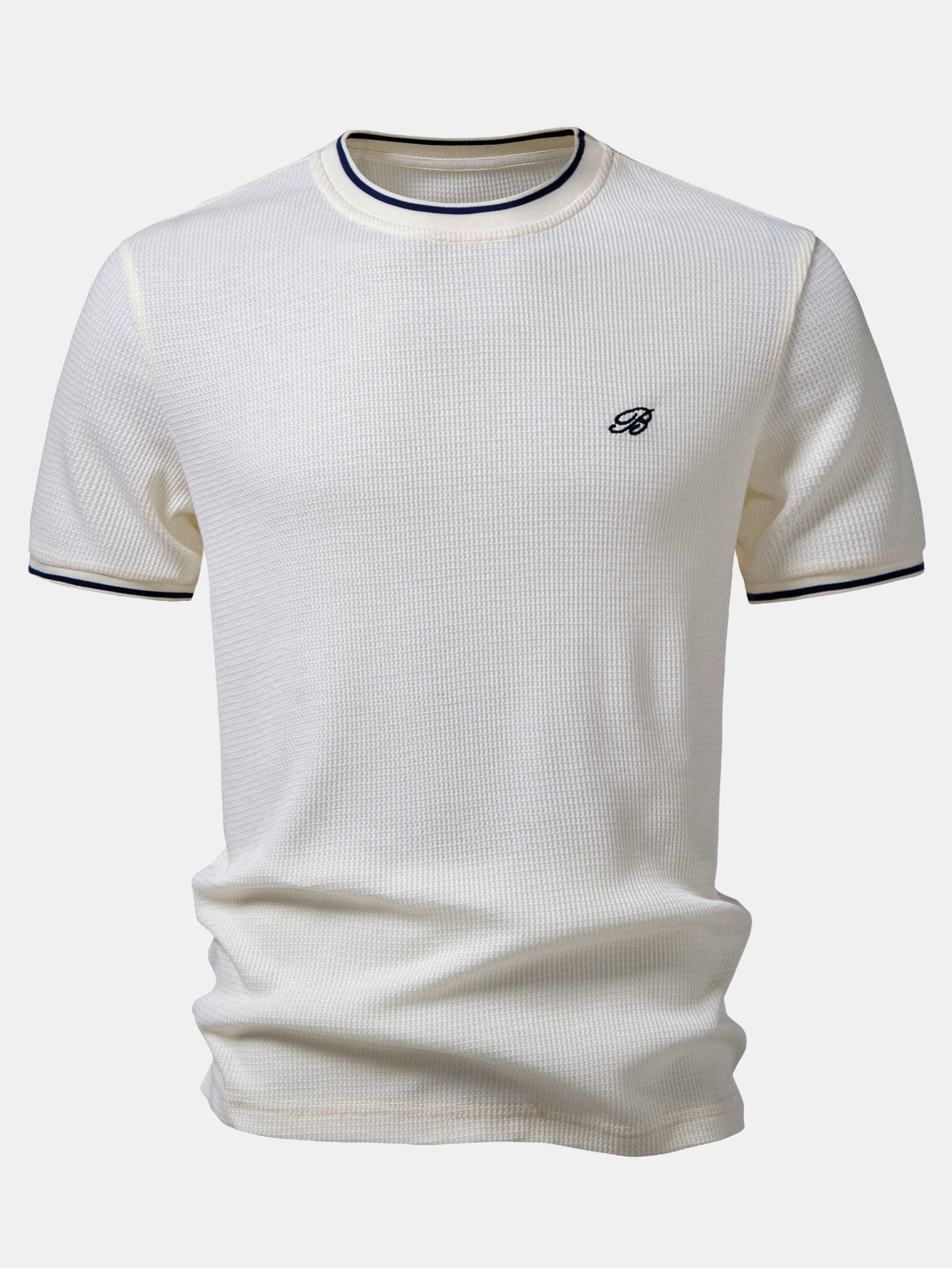 Contrast Trim Waffle Ringer T-Shirt