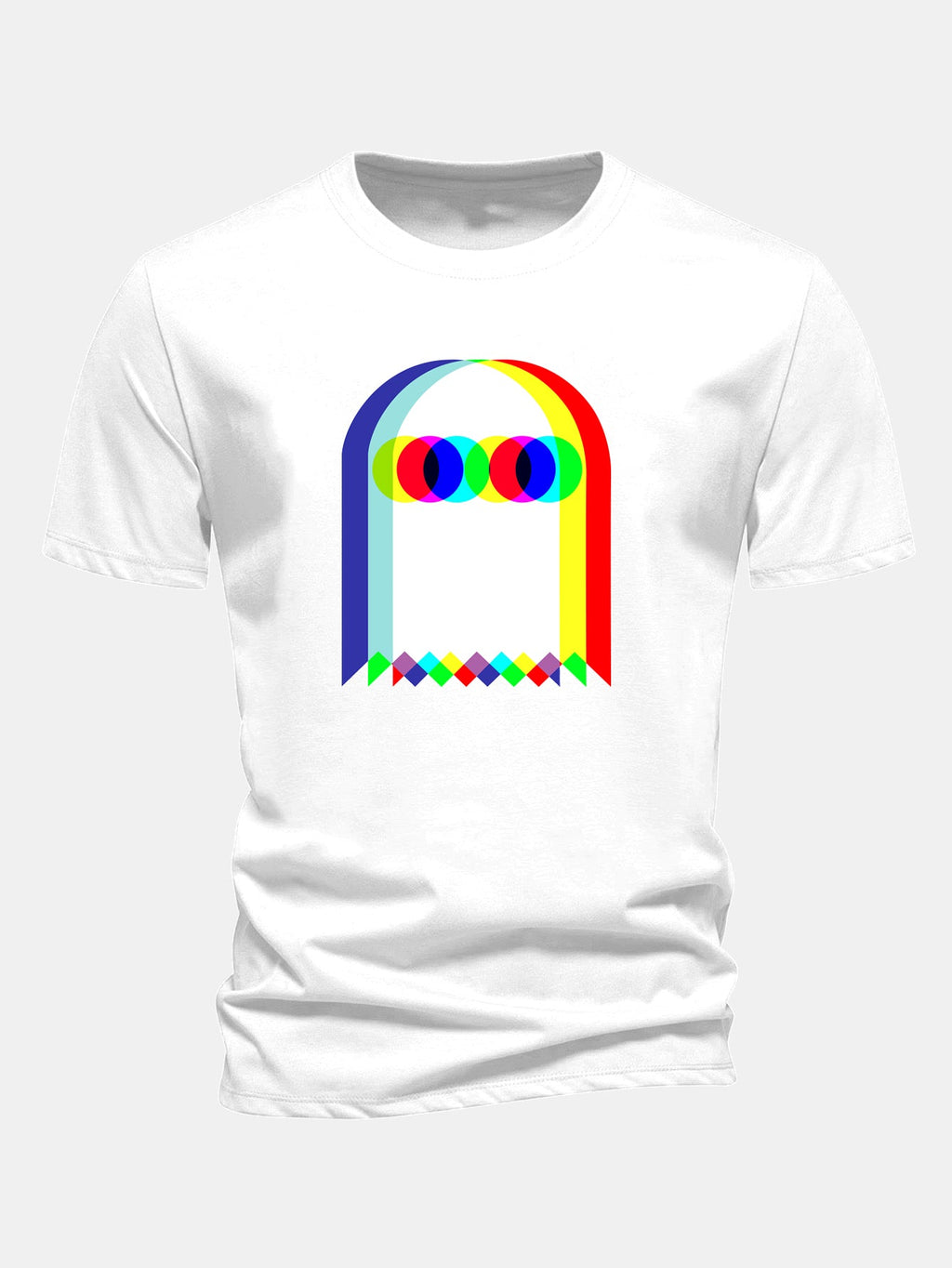 Regular Fit Glitch Ghost Print Cotton T-Shirt