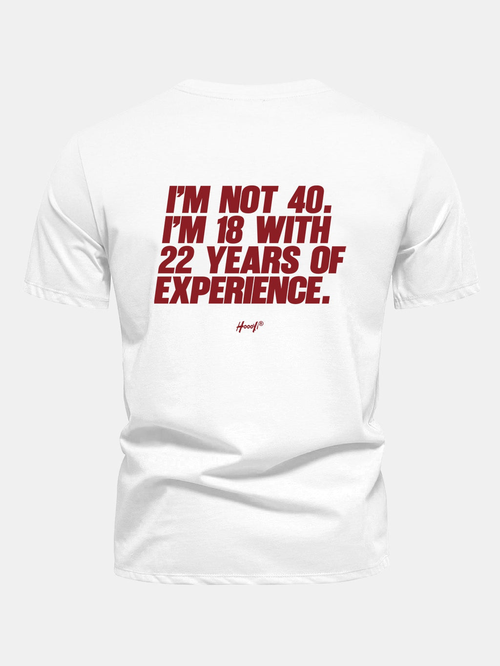 Regular Fit I’m Not 40 I’m 18 With 22 Years Of Experience Back Print Cotton T-Shirt