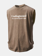 Undiagnosed Print Washed Distressed Tank Top