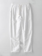 Stripe Button Up Knit Shirt & Straight Leg Linen Pants