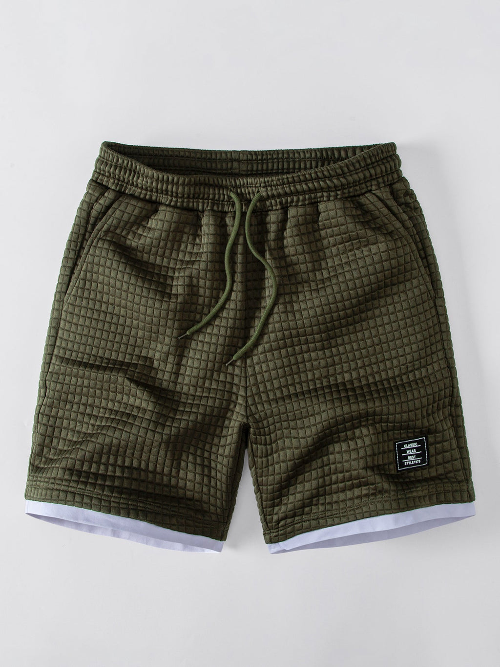 2 In 1 Waffle Notched Collar T-Shirt & Drawstring 7" Shorts Set