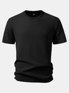Ribbed Crew Collar T-Shirt & Drawstring Shorts Set