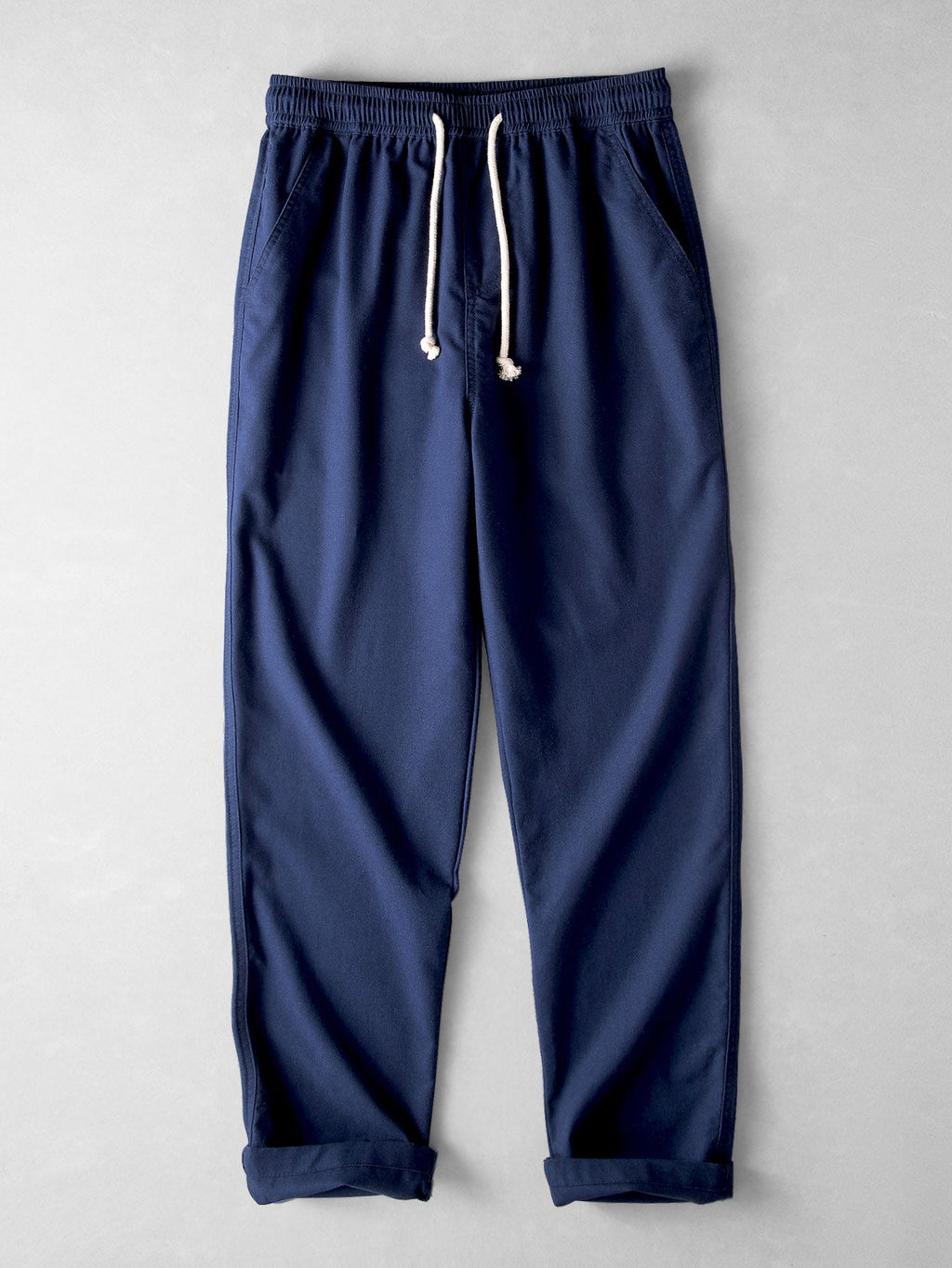 Stripe Open Knit Shirt & Straight Leg Linen Pants