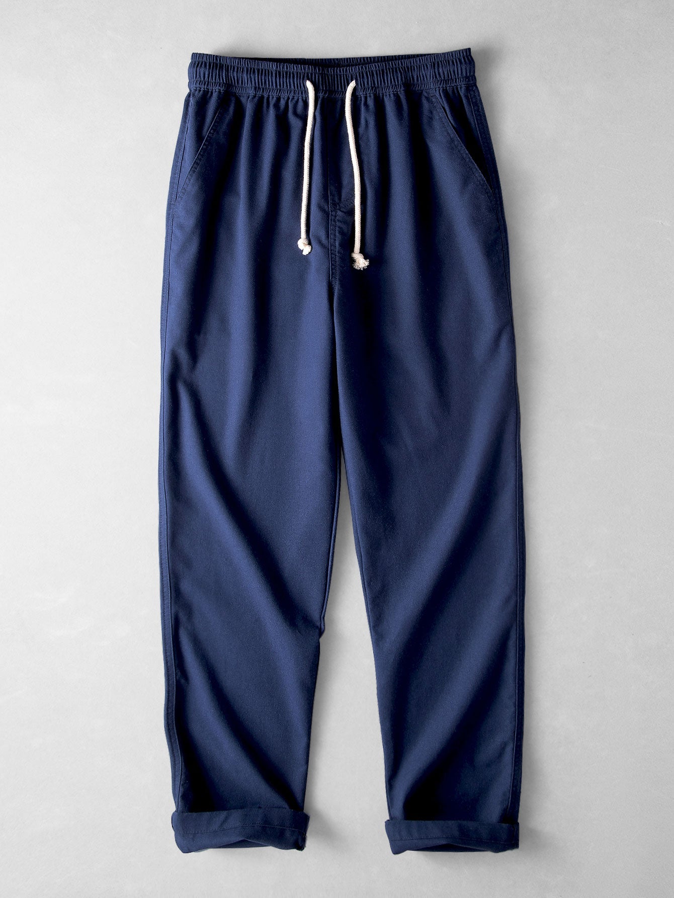 Stripe Open Knit Shirt & Straight Leg Linen Pants