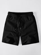 Ribbed Notched Collar Tank Top & Ribbed Drawstring 7" Shorts