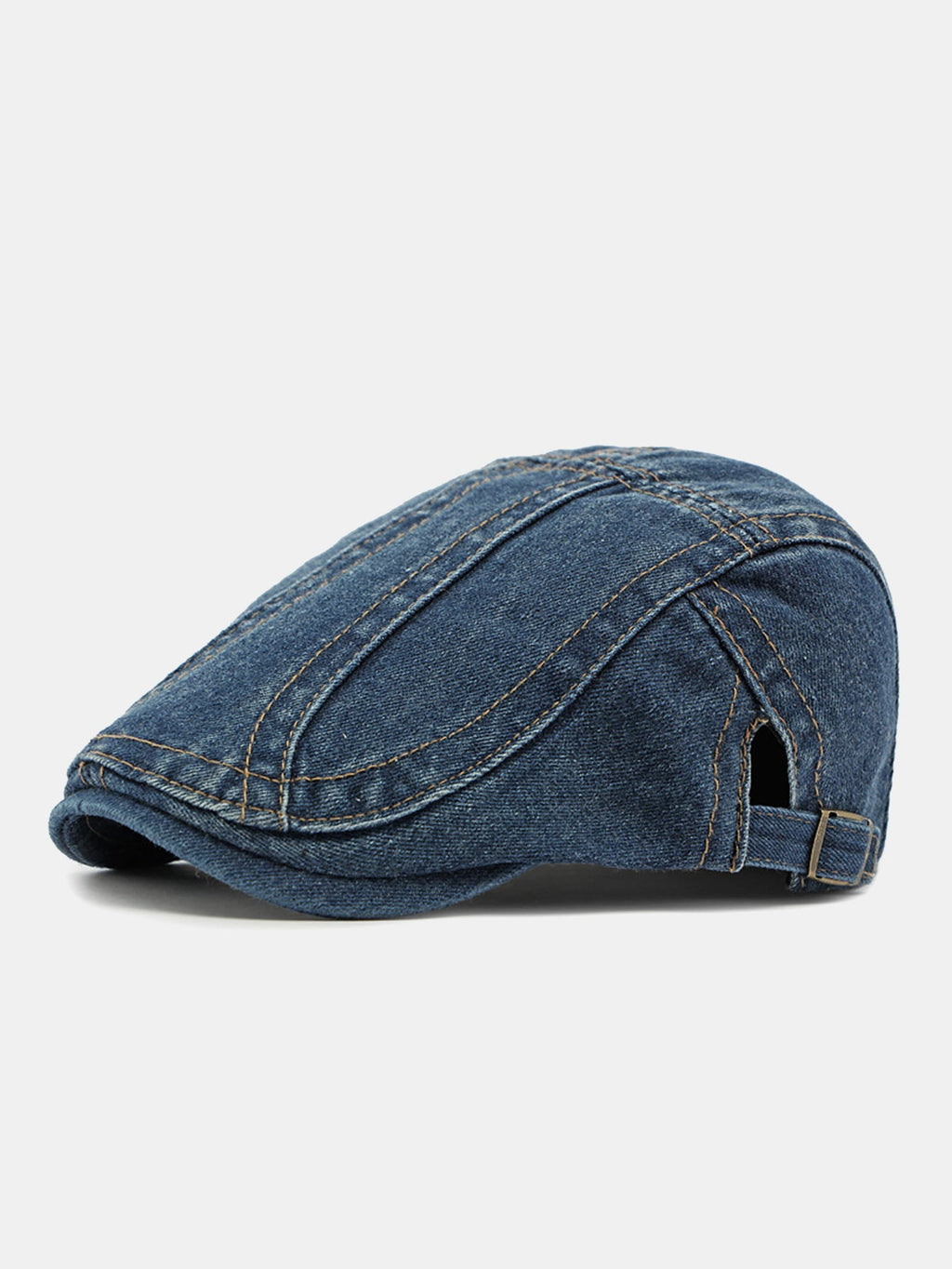 Vintage Washed Denim Flat Cap Adjustable Ivy Newsboy Hat