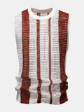 Crochet Stripe Crochet Knit Tank Top