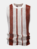 Crochet Stripe Crochet Knit Tank Top