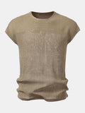 Open Knit Cap Sleeve Mesh Sweater T-Shirt