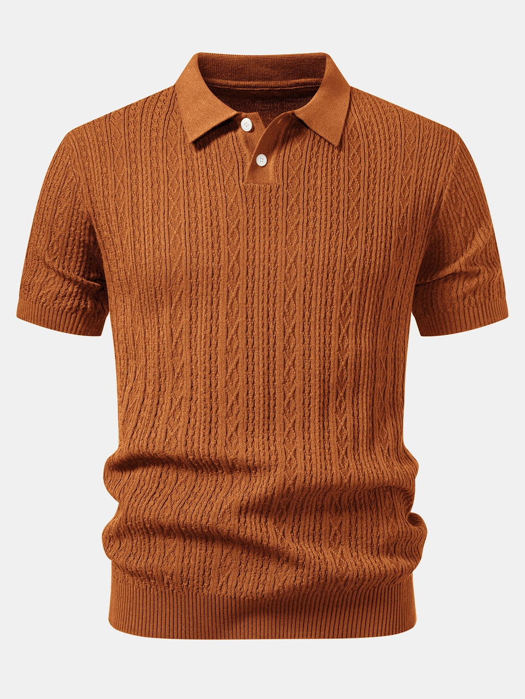 Geometric Jacquard Knit Polo