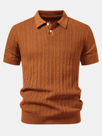 Geometric Jacquard Knit Polo