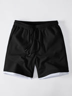 2 In 1 Ribbed 7" Shorts