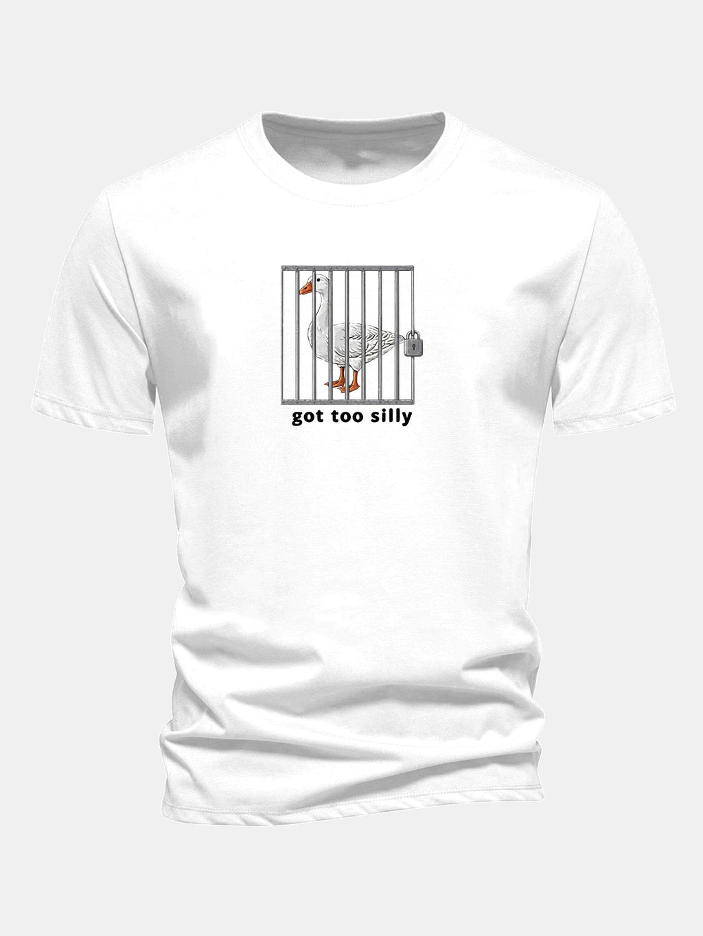 Regular Fit Silly Goose Print Cotton T-Shirt