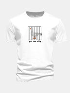 Regular Fit Silly Goose Print Cotton T-Shirt