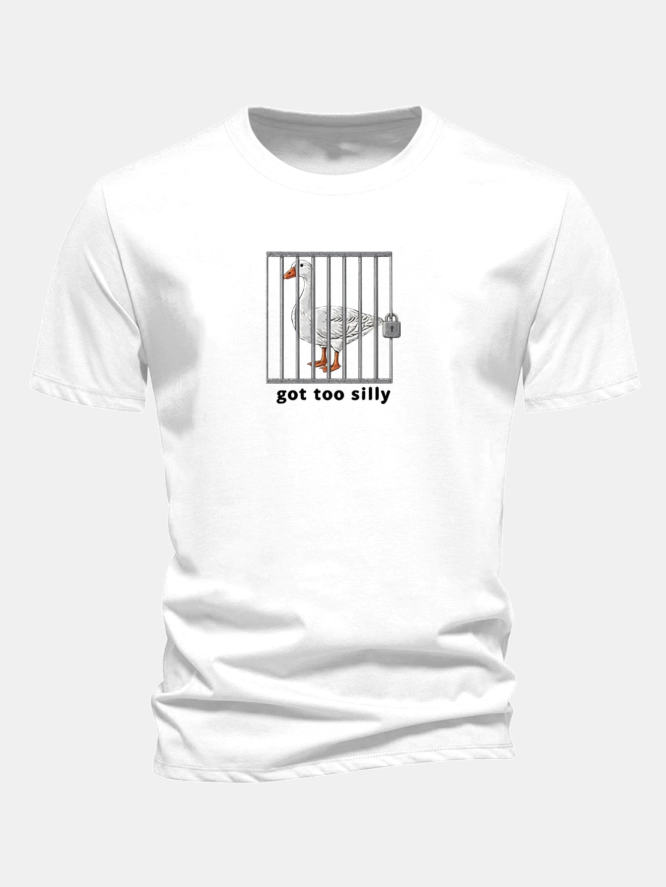 Regular Fit Silly Goose Print Cotton T-Shirt