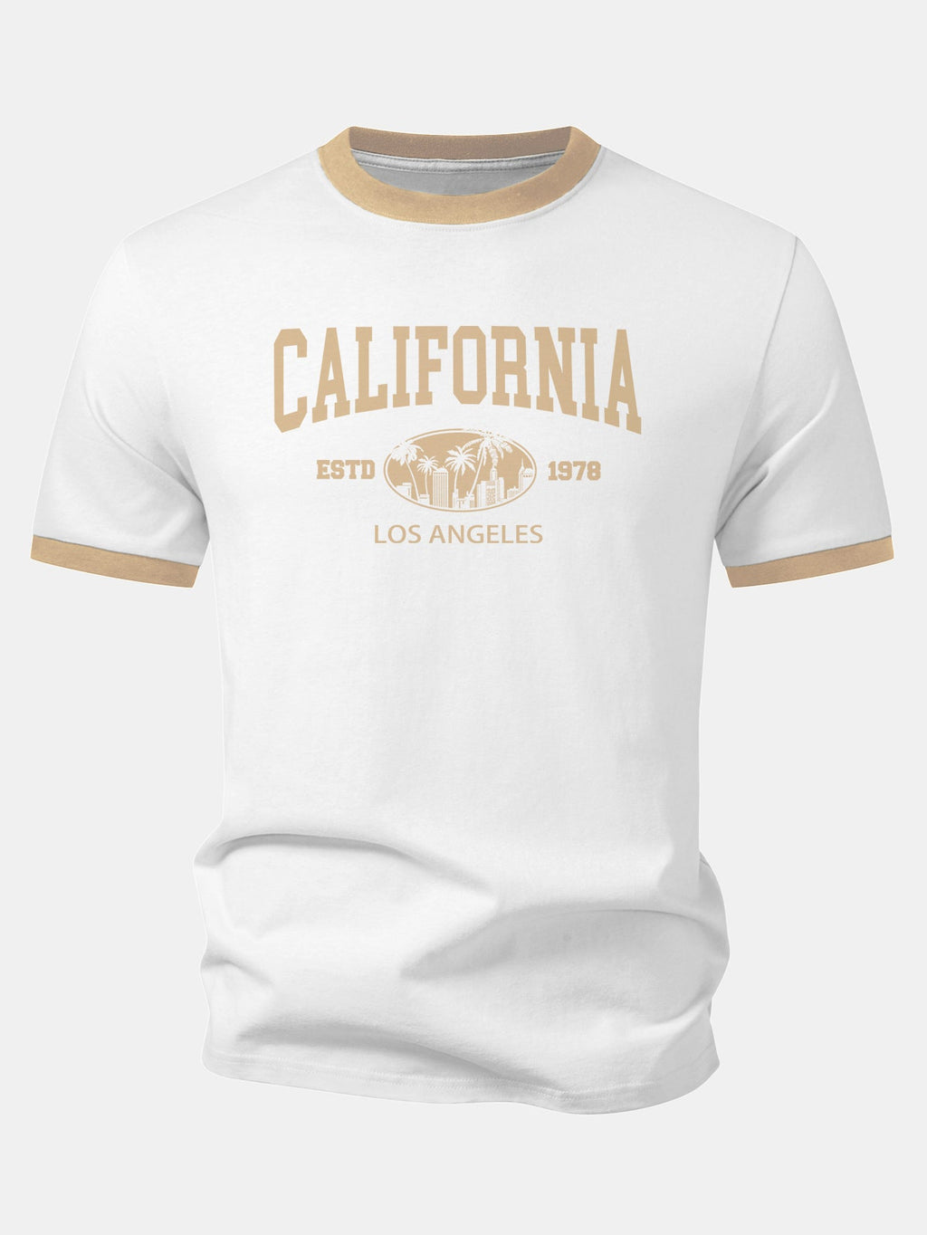 California Print Contrast Ringer T-Shirt