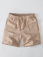 Ribbed Crew Collar T-Shirt & Drawstring Shorts Set