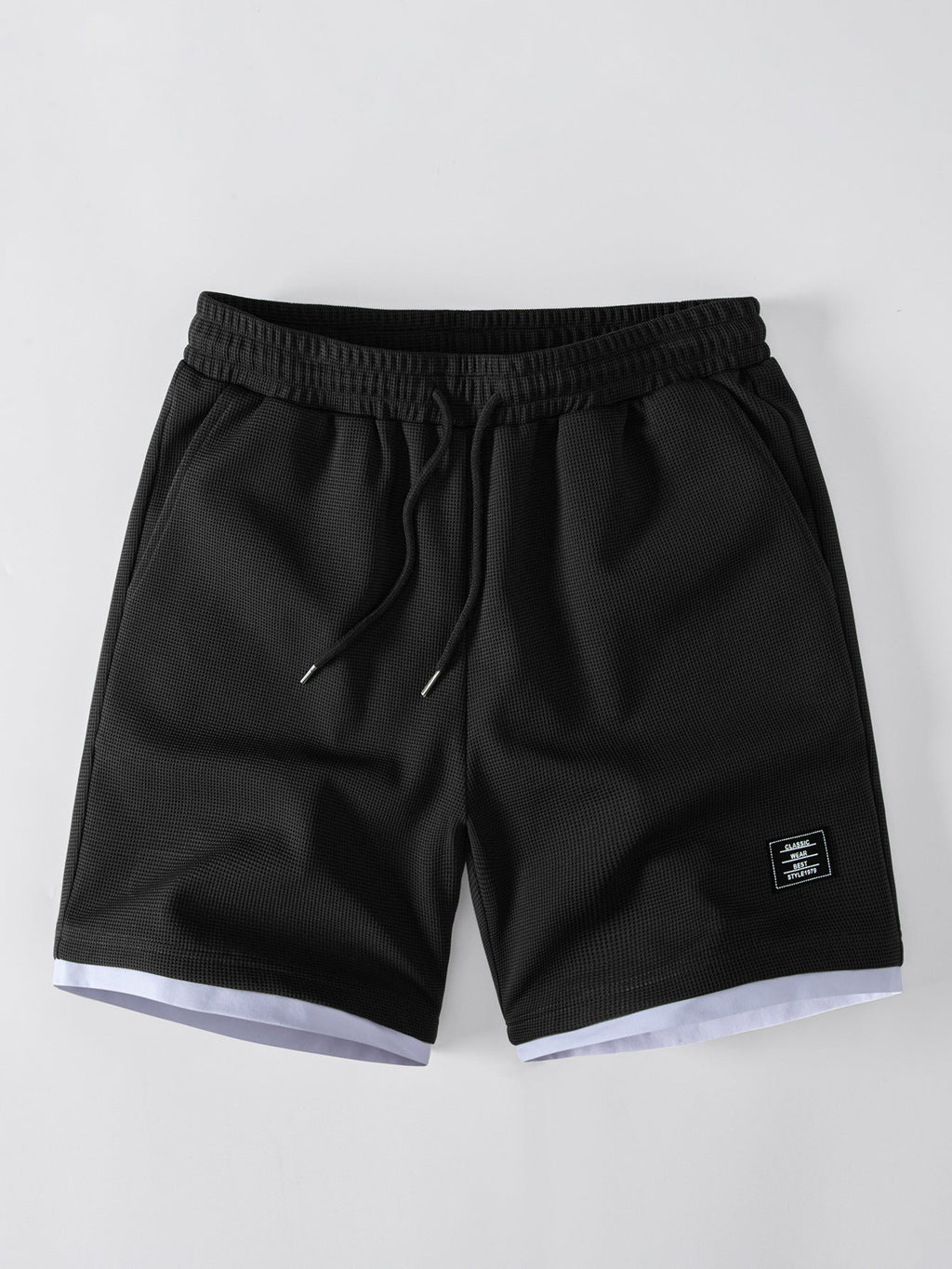 2 In 1 Waffle Drawstring 7" Shorts