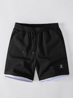 2 In 1 Waffle Drawstring 7" Shorts