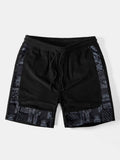 Paisley Print Patchwork Corduroy Shorts