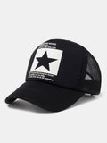 Star Graphic Trucker Cap | Mesh Back Adjustable Snapback Casual Streetwear Baseball Hat