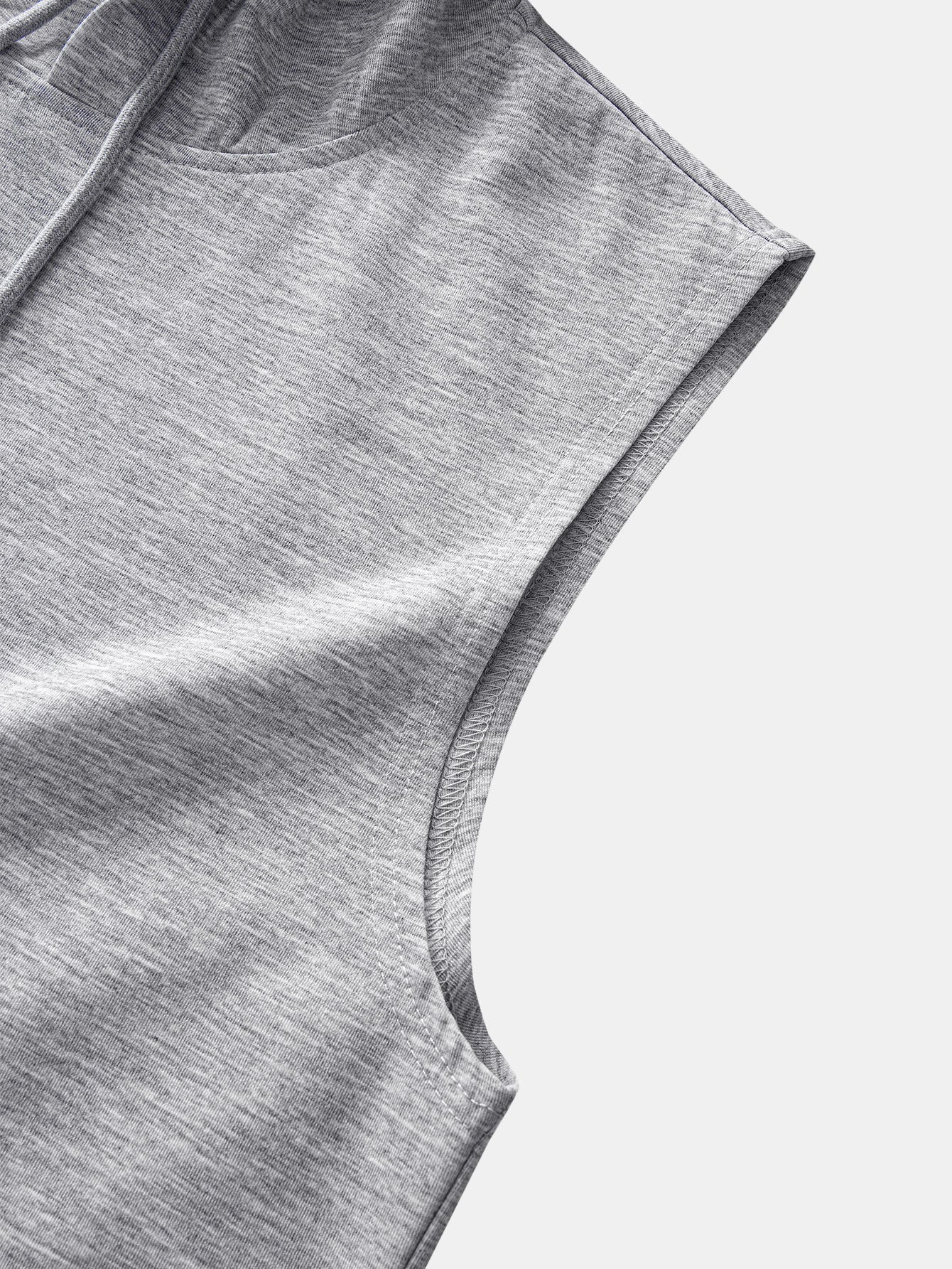 Curved Hem Sleeveless Hooded Tank Top