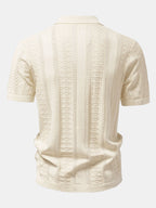 Textured Jacquard Open Knit Shirt & Crinkle Textured Straight Leg Pants