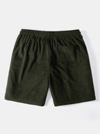 Tribal Geometric Print Patchwork Corduroy Shorts