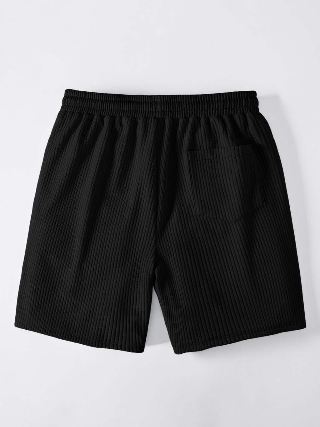 Ribbed Notched Collar Tank Top & Ribbed Drawstring 7" Shorts