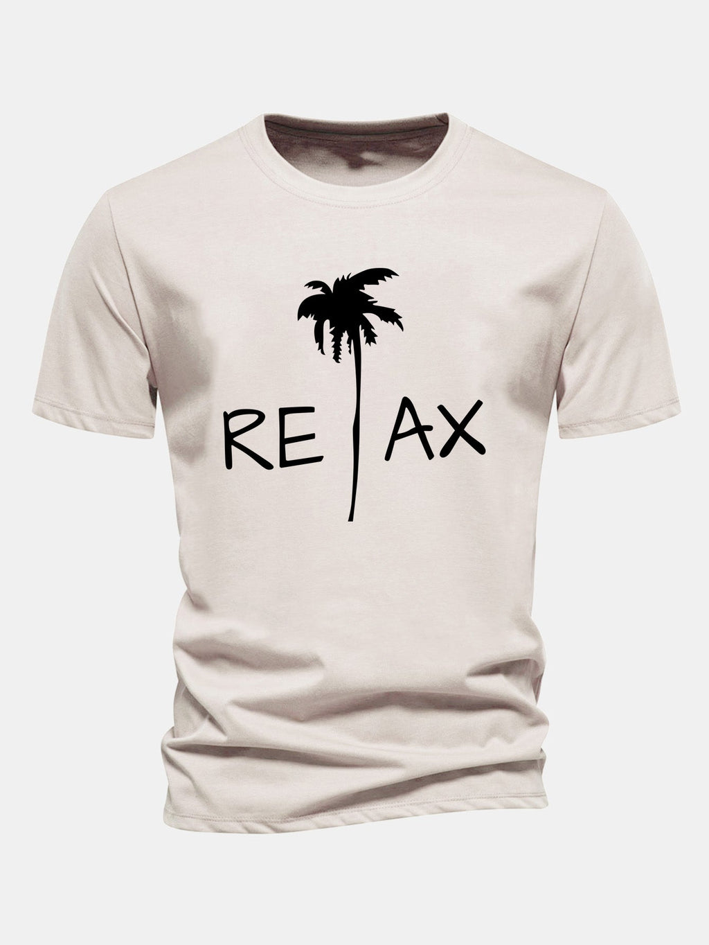 Regular Fit Relax Palm Tree Print Cotton T-Shirt
