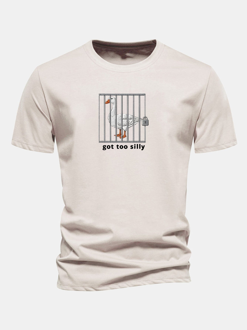 Regular Fit Silly Goose Print Cotton T-Shirt