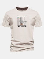 Regular Fit Silly Goose Print Cotton T-Shirt