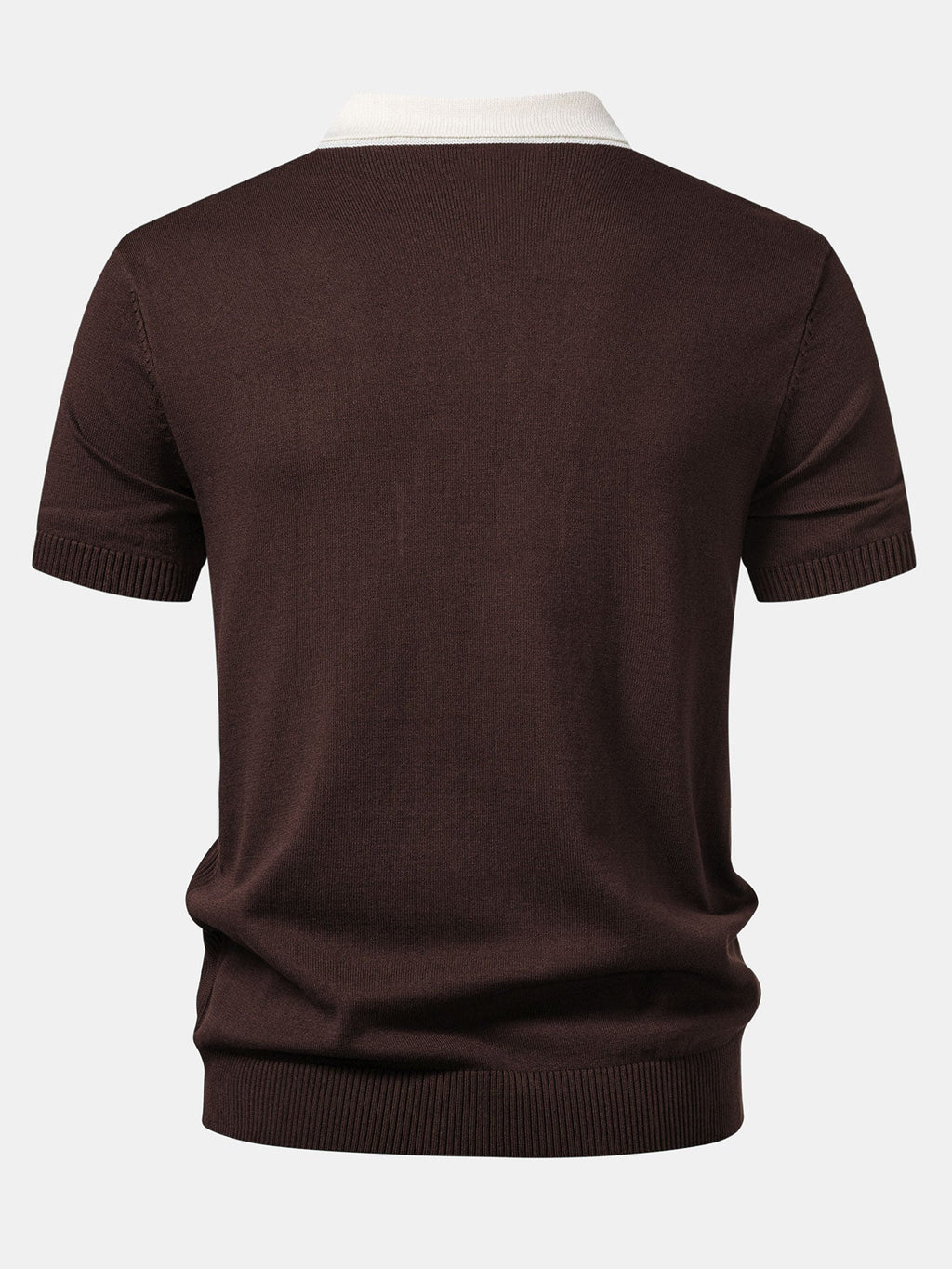 Contrast Striped Ribbed Knit Polo & Slim Fit Tapered Trousers