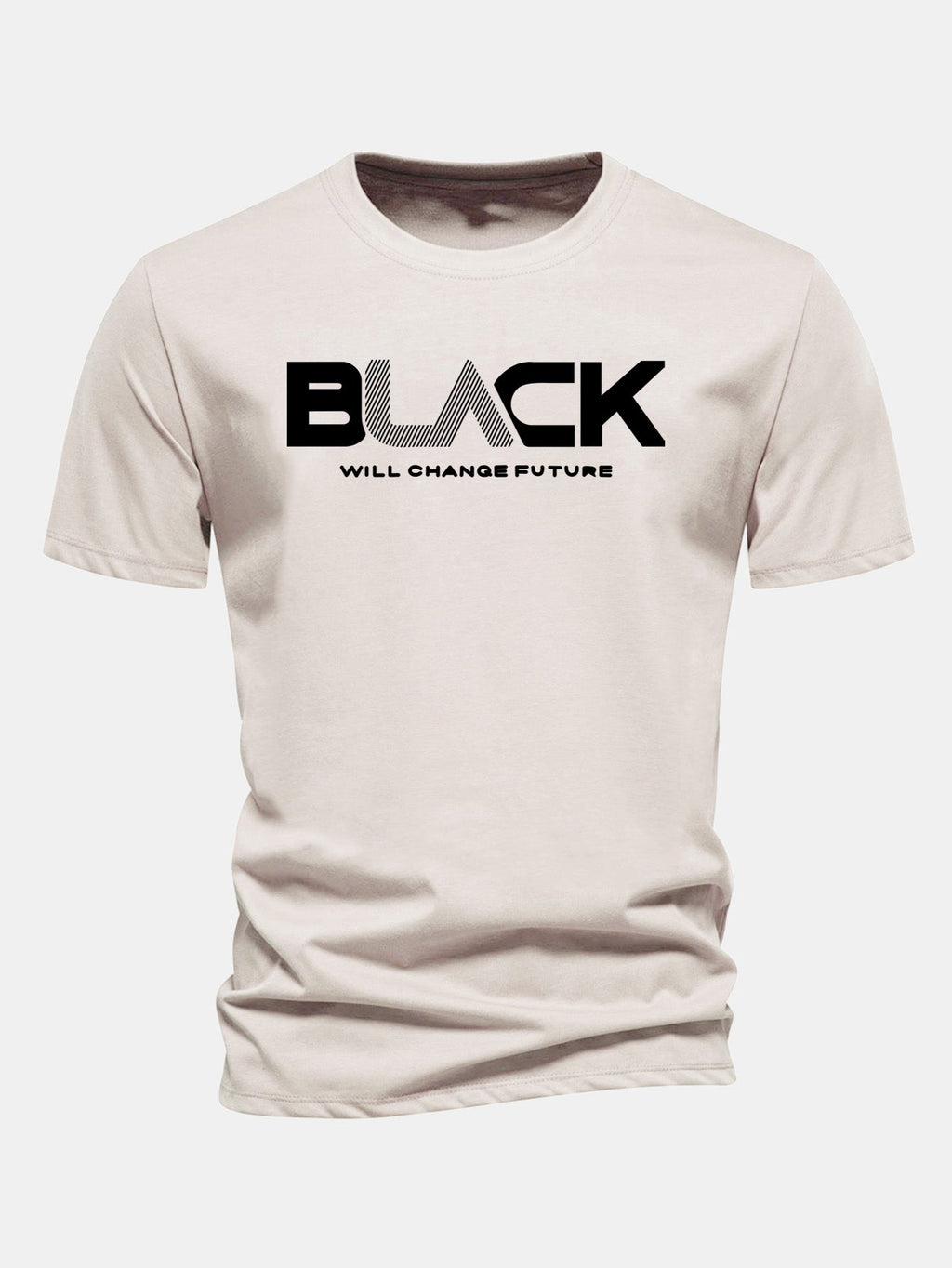 Regular Fit Black Print Cotton T-Shirt