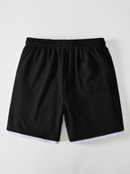 2 In 1 Ribbed Notched Collar T-Shirt & Ribbed 7" Shorts