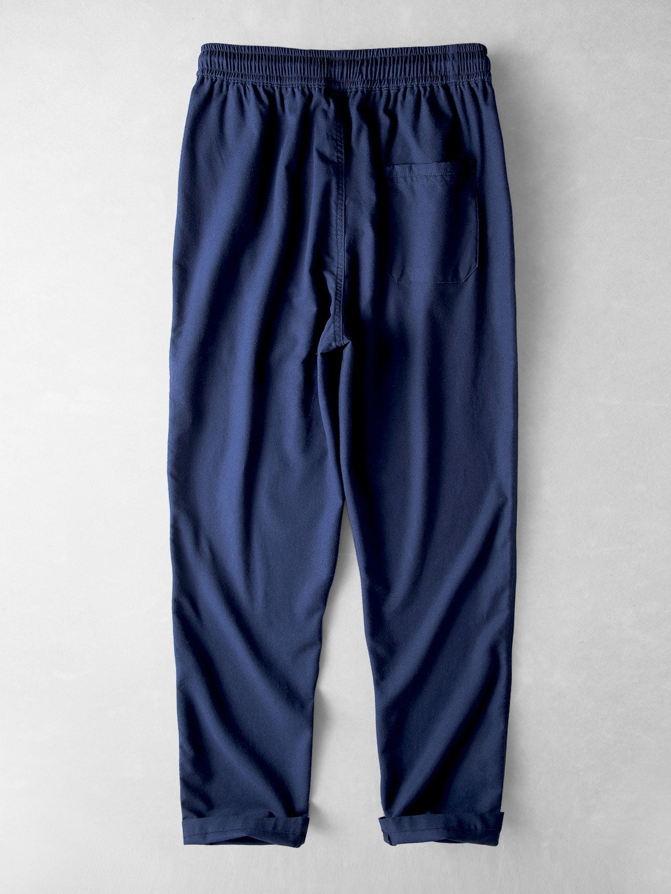 Stripe Open Knit Shirt & Straight Leg Linen Pants