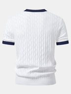Contrast Geometric Jacquard Knit T-Shirt