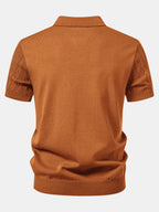 Geometric Jacquard Knit Polo