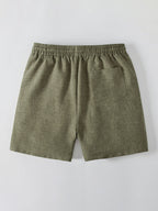 Linen Look Button Up Shirt & Drawstring 7" Shorts
