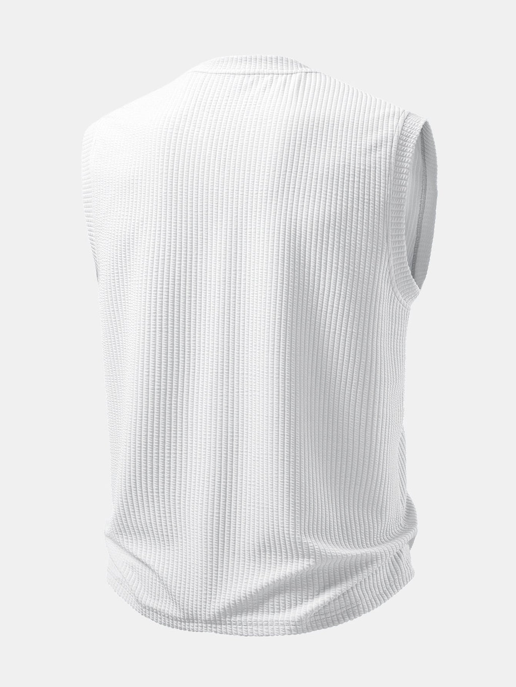 Ribbed Notched Collar Tank Top & Ribbed Drawstring 7" Shorts