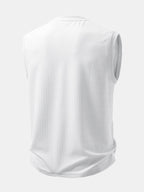 Ribbed Notched Collar Tank Top & Ribbed Drawstring 7" Shorts