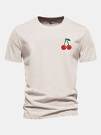Regular Fit Cherry Print Cotton T-Shirt