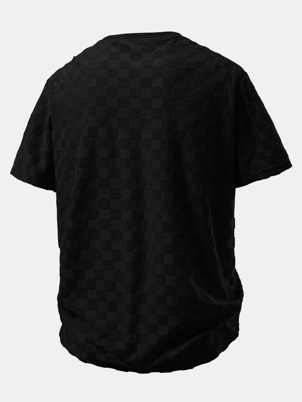 Relax Fit Checkerboard Jacquard  T-Shirt