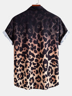Gradient Leopard Print Button Up Shirt