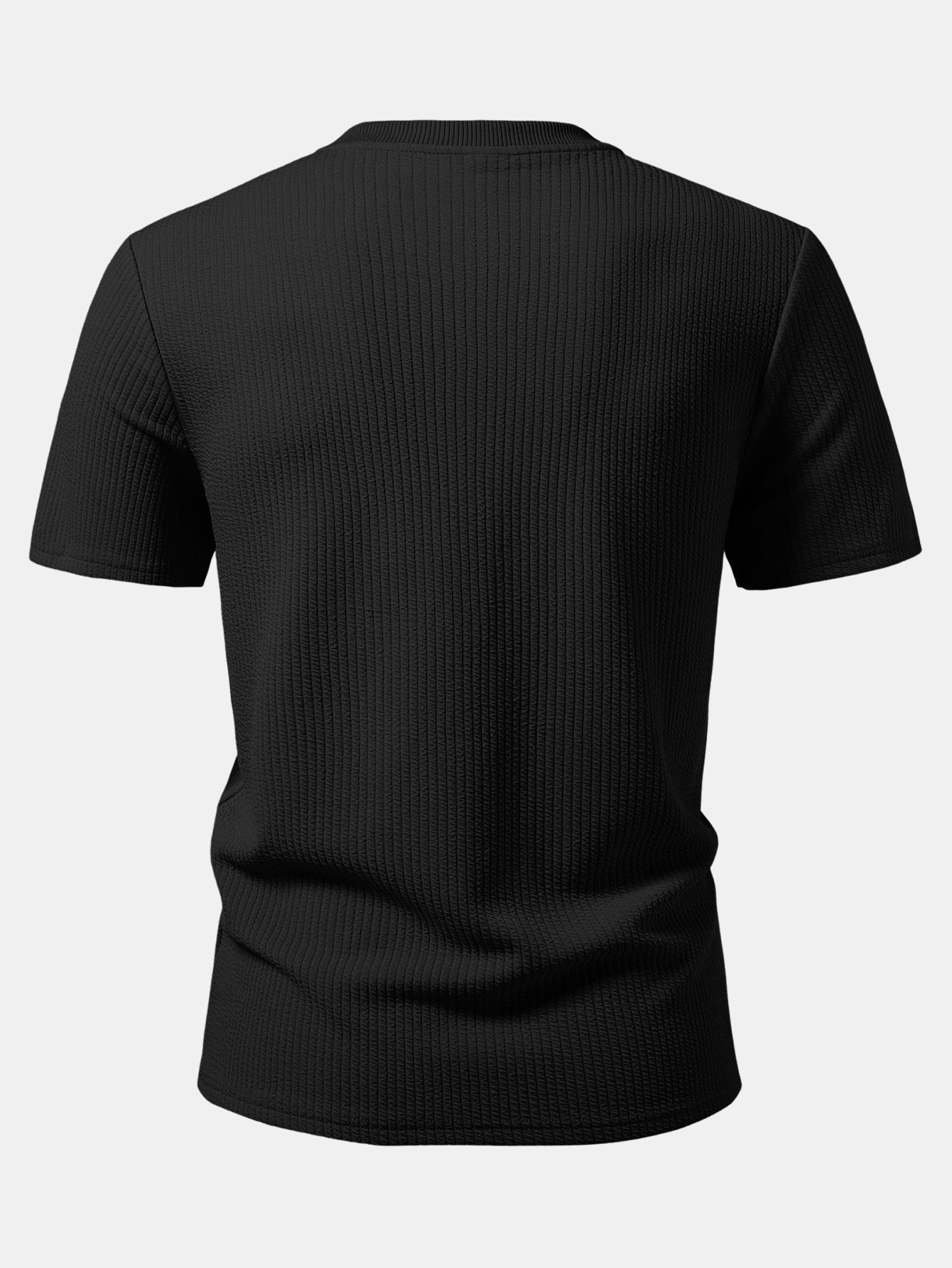 Ribbed Crew Collar T-Shirt & Drawstring Shorts Set