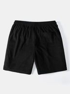 Paisley Print Patchwork Corduroy Shorts
