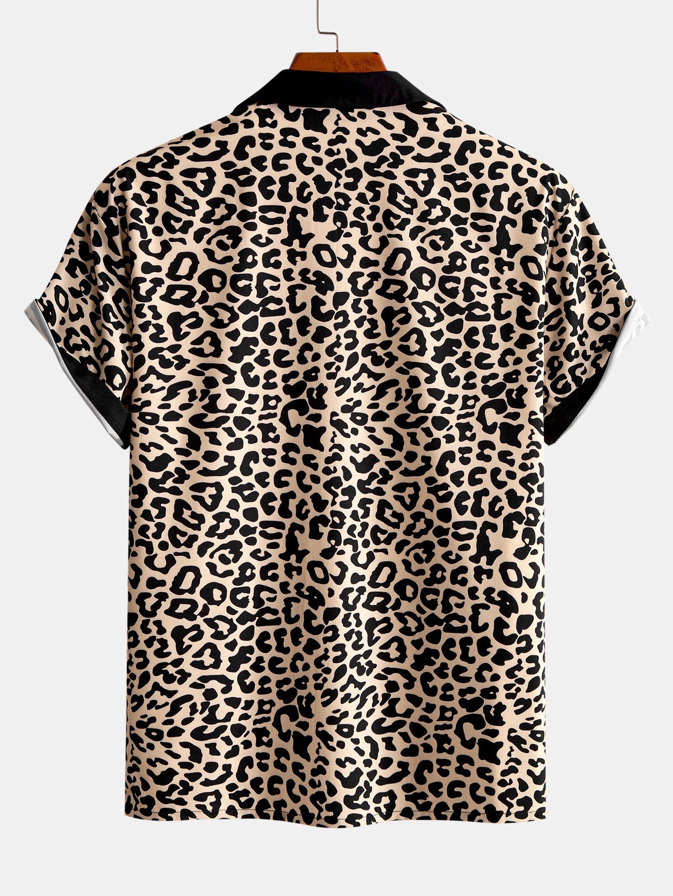 Contrast Trim Leopard Print Shirt