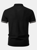 Contrast Trim Zipper Polo