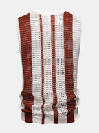 Crochet Stripe Crochet Knit Tank Top